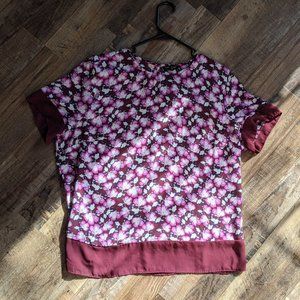 Burgundy & Purple floral blouse